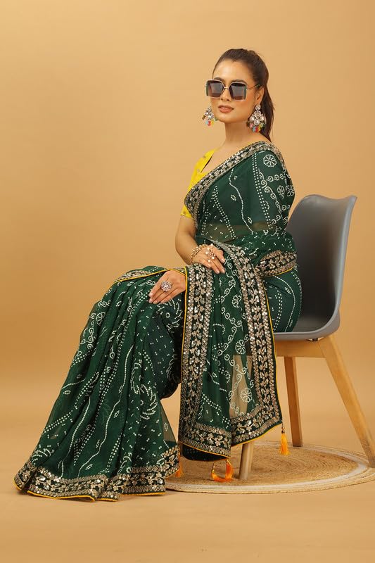 Traditional Lahariya Print Saree || Premium Festive Saree with Banglori Blouse Design No_MISSI