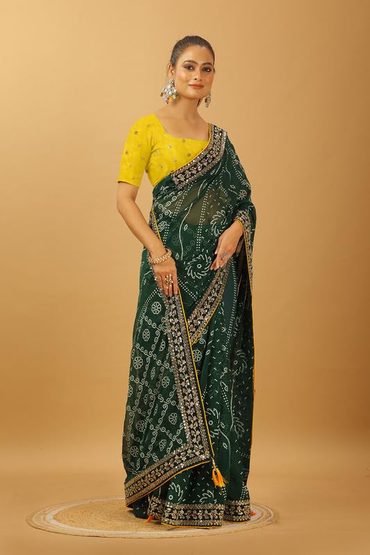 Traditional Lahariya Print Saree || Premium Festive Saree with Banglori Blouse Design No_MISSI