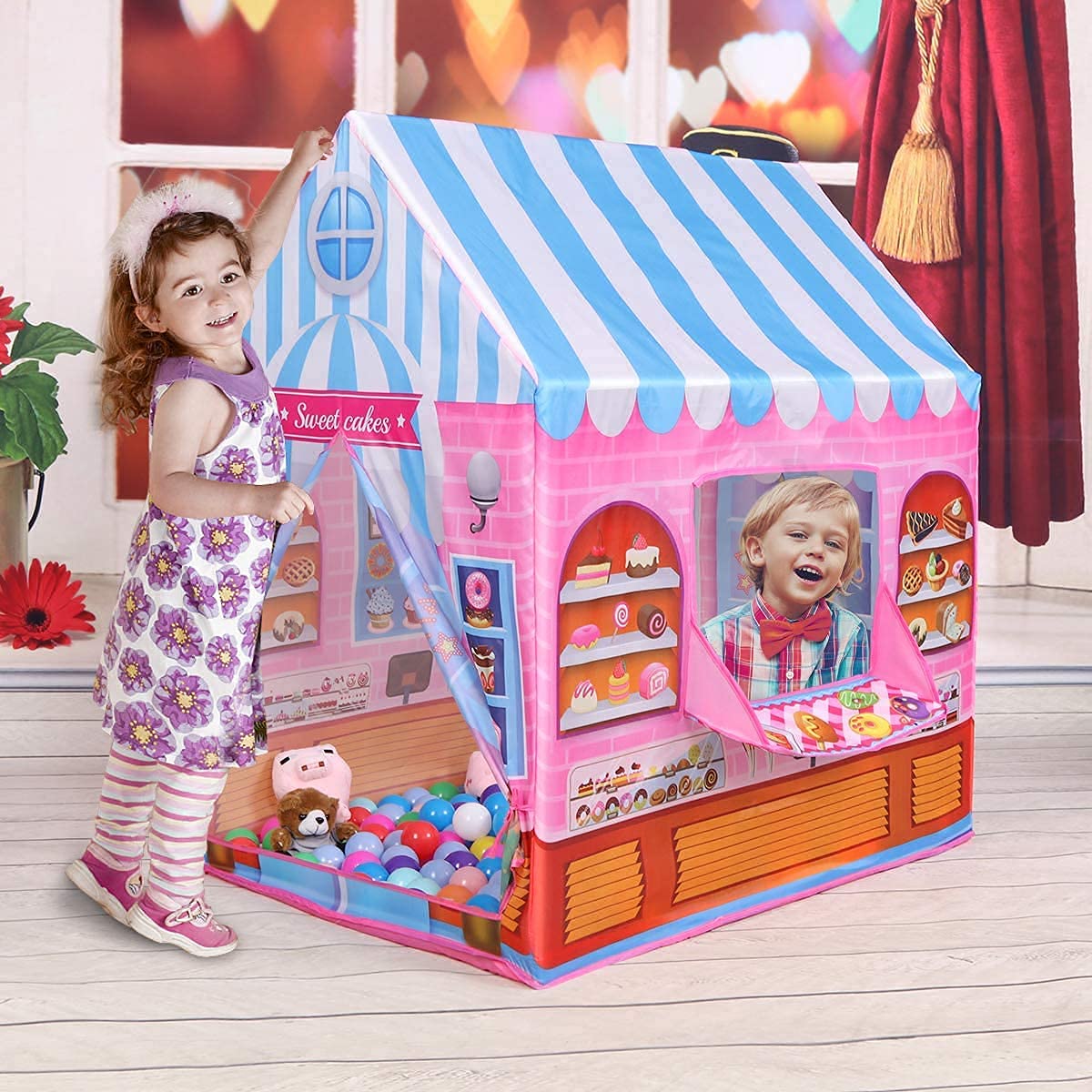 PANCHANI Playhouses Tent for Kids Outdoor and Indoor Kid Play House Castle Tent Toys, Play Tent for Kids Candy Playhouse Boys & Girls Indoor Outdoor Toy