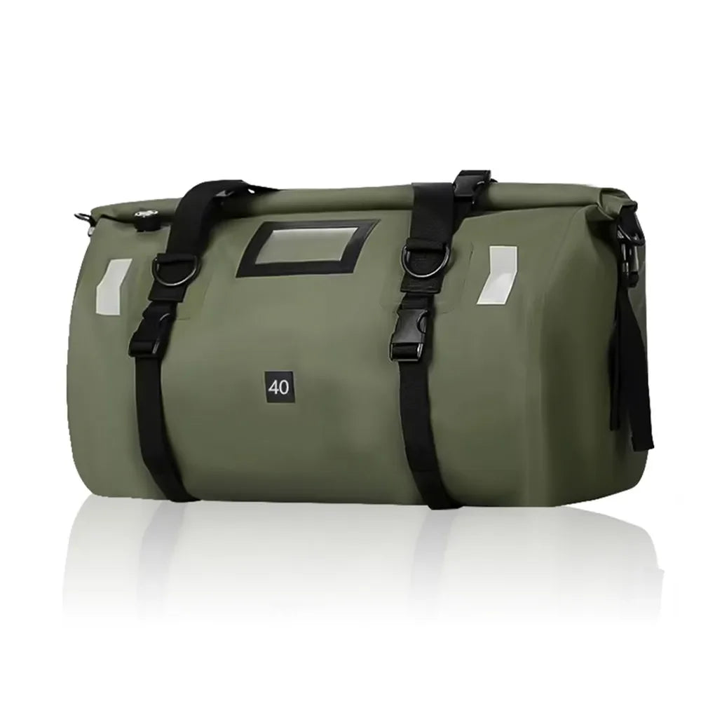 Motorcycle Tail Bag 46L Helmet Bag Waterproof Rear Seat Bag Rescue Bag Dry Duffel Bag Luggage Rear Rack Trunk Bag Storage Bag
