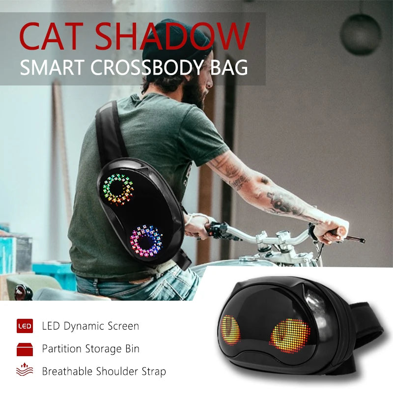 LED Smart Display Chest Bag Holiday Crossbody Bag Travel Crossbody Bag Waterproof Shoulder Bag Sports Waterproof Bag Bag Travel