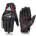 Motorcycle Leather Gloves Carbon Fibre Waterproof Touch Screen Non-Slip Four Seasons Motorbike Gloves Perforated Ventilate