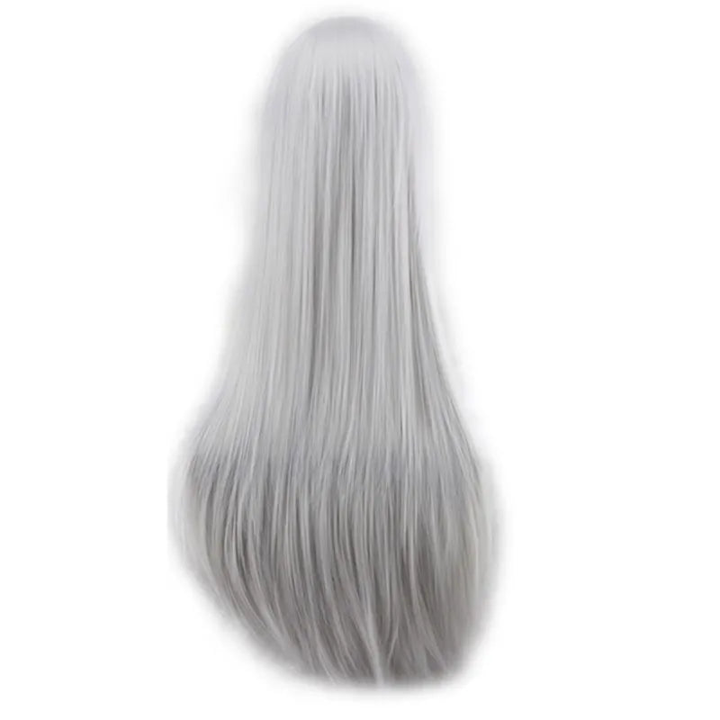 Synthetic Hair Wigs for Women Cosplay Wig 80 Cm Straight Long Light Purple Wig with Bangs Pink Red Blue Blonde Brown Black Green