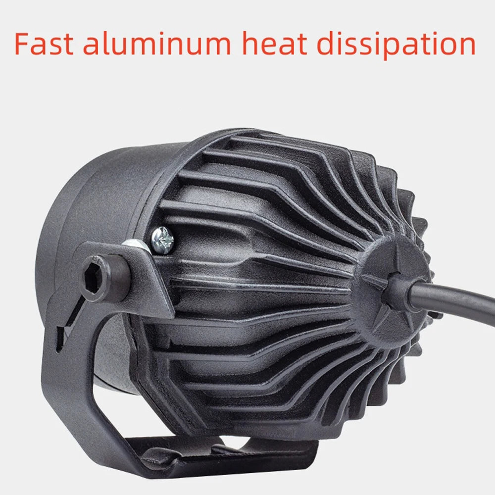 Motorcycle LED Fog Spotlights and Auxiliary Headlights with Electric Projector Lenses