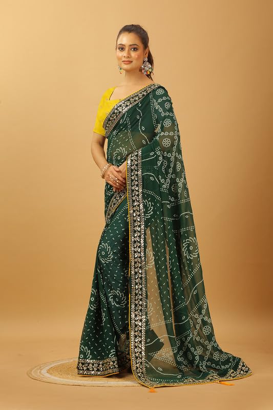 Traditional Lahariya Print Saree || Premium Festive Saree with Banglori Blouse Design No_MISSI