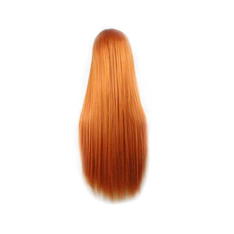 Synthetic Hair Wigs for Women Cosplay Wig 80 Cm Straight Long Light Purple Wig with Bangs Pink Red Blue Blonde Brown Black Green