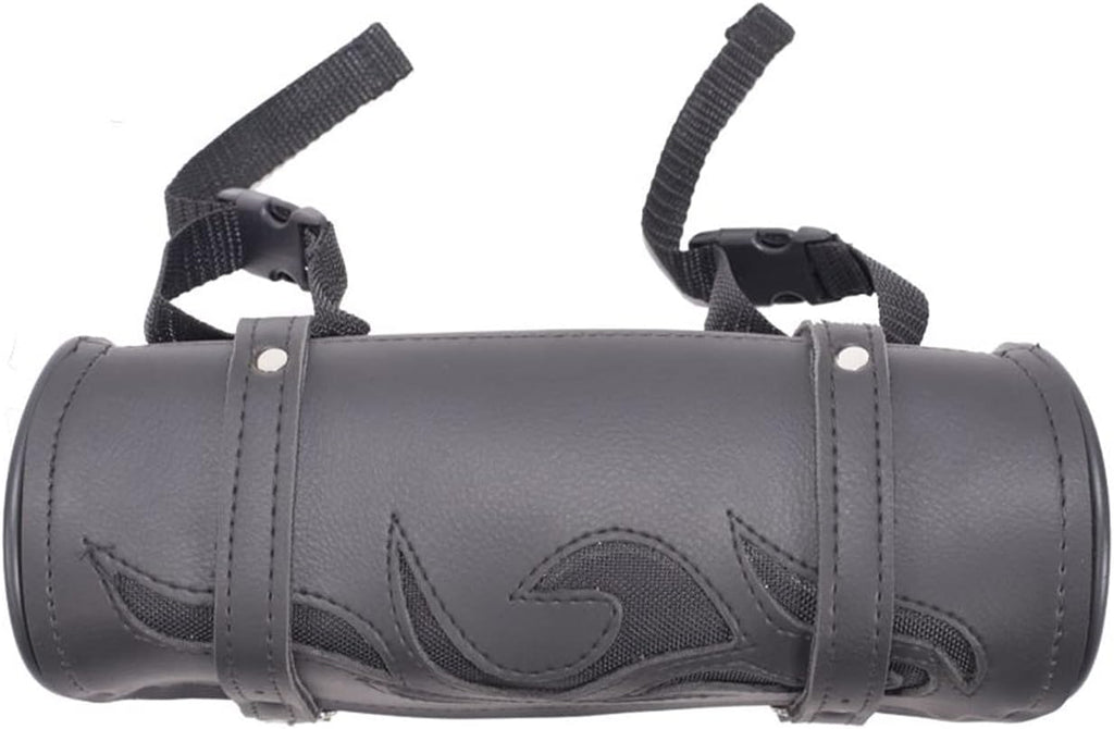 Motorcycle Tool Bag Leather Motorcycle Handlebar Bag Universal Motorcycle Fork Bag Saddlebags Sissy Bar Storage Tool Bag for Motorcycle
