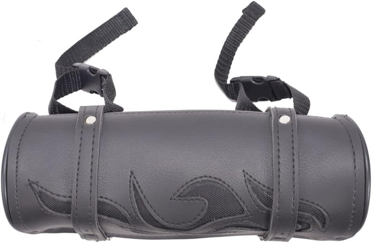 Motorcycle Tool Bag Leather Motorcycle Handlebar Bag Universal Motorcycle Fork Bag Saddlebags Sissy Bar Storage Tool Bag for Motorcycle