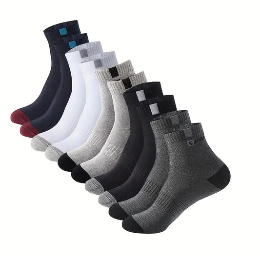 UNAAR SPORT_ 5 Pairs Solid Cotton Ankle Length Socks for Men & Women, Anti Odour & Anti Bacterial, Multicolor, Pack of 5, Free Size