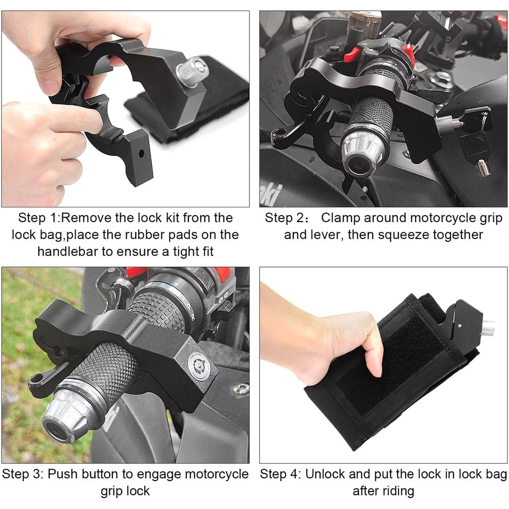 Motorcycle Locks anti Theft - Motorcycle Lock Heavy Duty for Grip Lock Throttle Lock Brake Locks anti Theft Motorcycle Locks Front Brake on Dirt Bike Moped Scooter Lock ATV & Motorcycle Accessories