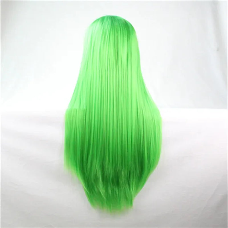 Synthetic Hair Wigs for Women Cosplay Wig 80 Cm Straight Long Light Purple Wig with Bangs Pink Red Blue Blonde Brown Black Green