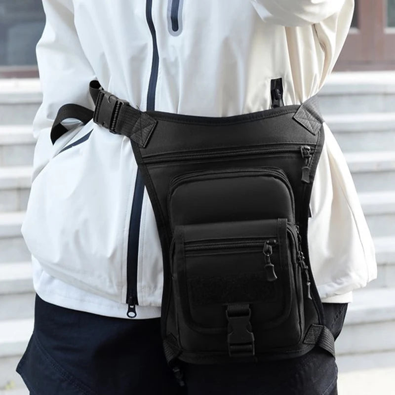 Motorcycle Drop Leg Bag Camouflage Waterproof Waist Bag Outdoor Multifunctional Travel Hiking Portable Motorcycle Leg Bag