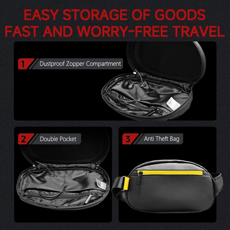LED Smart Display Chest Bag Holiday Crossbody Bag Travel Crossbody Bag Waterproof Shoulder Bag Sports Waterproof Bag Bag Travel