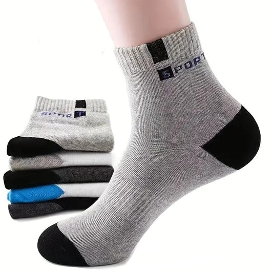 UNAAR SPORT_ 5 Pairs Solid Cotton Ankle Length Socks for Men & Women, Anti Odour & Anti Bacterial, Multicolor, Pack of 5, Free Size