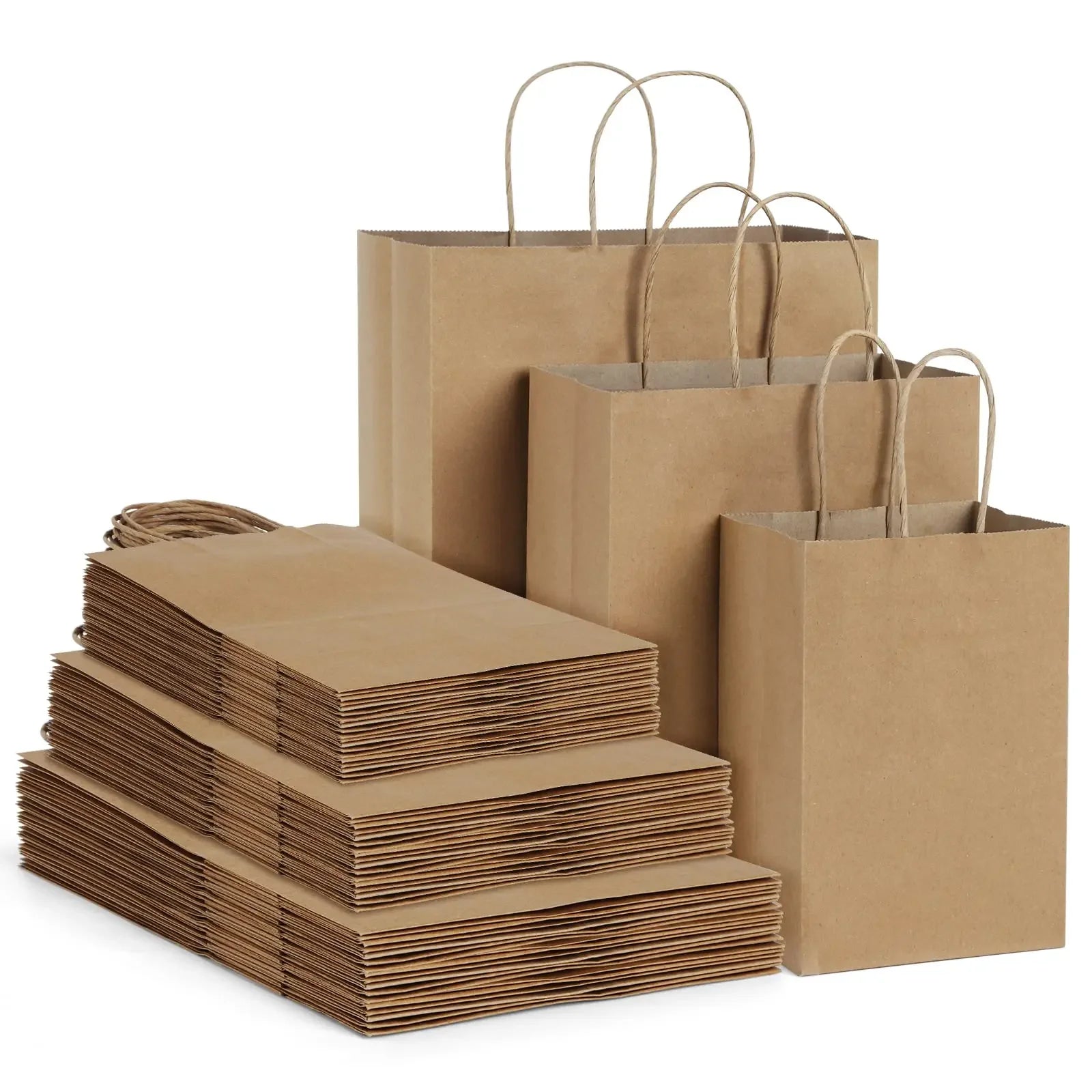20PCS Kraft Paper Bags with Handles Party Gift Paper Bags for Small Business Shopping Bags Party Bags, Favor Bags