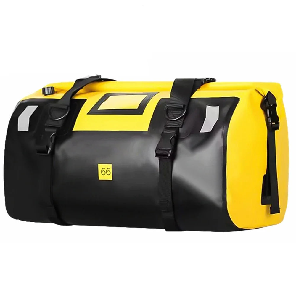 Motorcycle Tail Bag 46L Helmet Bag Waterproof Rear Seat Bag Rescue Bag Dry Duffel Bag Luggage Rear Rack Trunk Bag Storage Bag