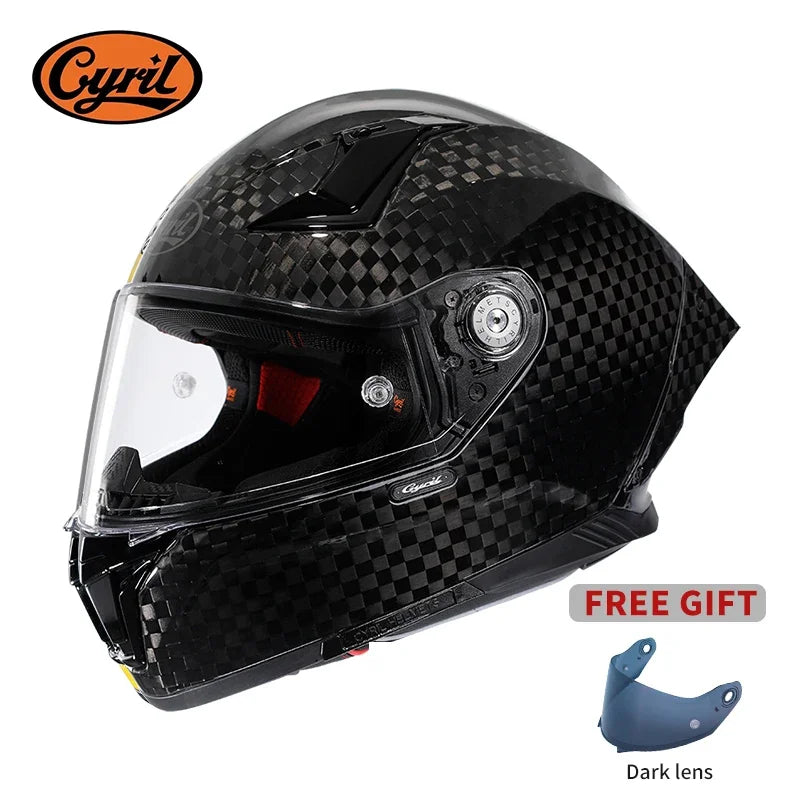 Unisex Lightweight Carbon Fiber Kevlar Full Face Motorcycle Street Bike Helmets Racing Helmet DOT ECE Approved  Casque Moto