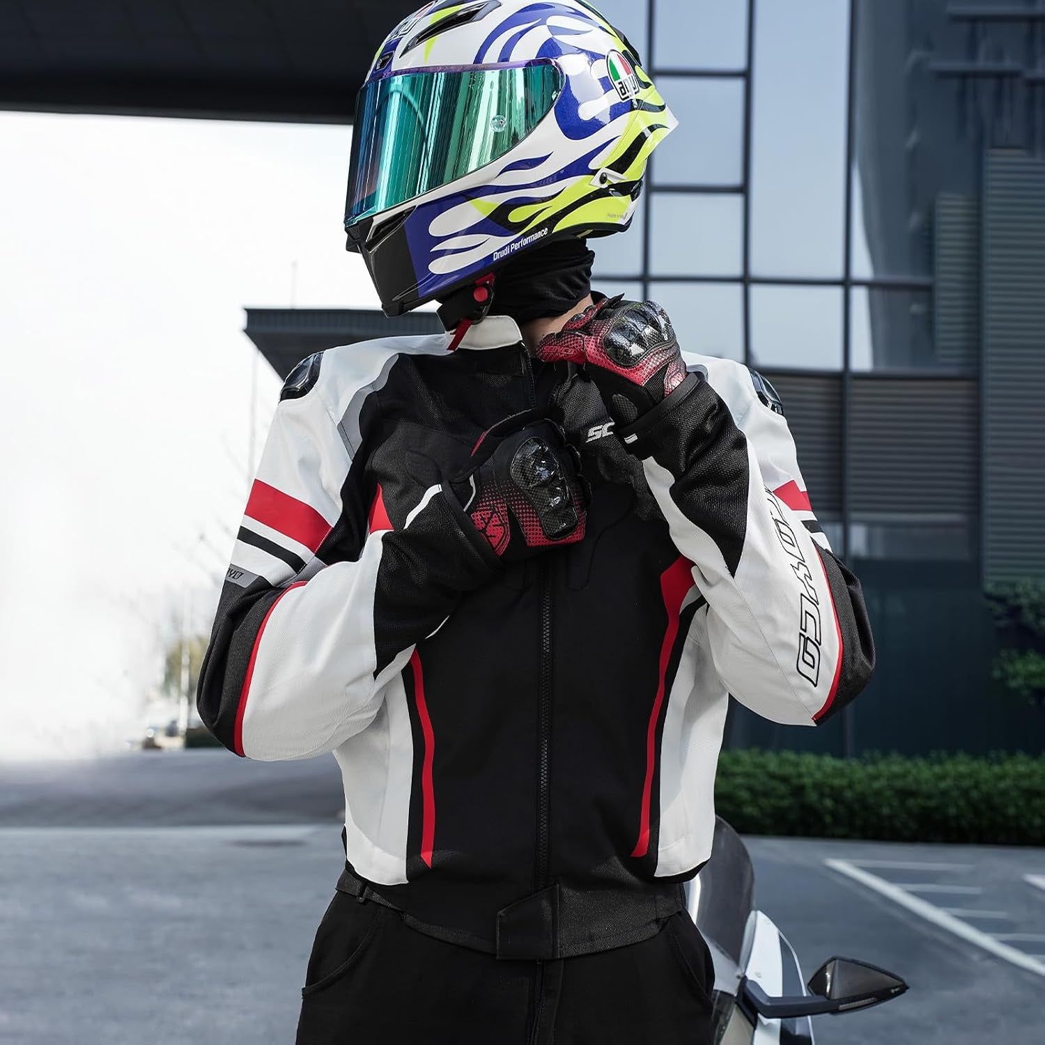 Motorcycle Jacket Men, CE Level 1 Breathable Mesh Motorcycle Riding Jacket with 7 PCS Protective Armored