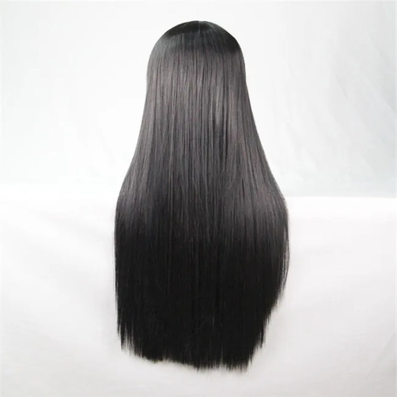 Synthetic Hair Wigs for Women Cosplay Wig 80 Cm Straight Long Light Purple Wig with Bangs Pink Red Blue Blonde Brown Black Green