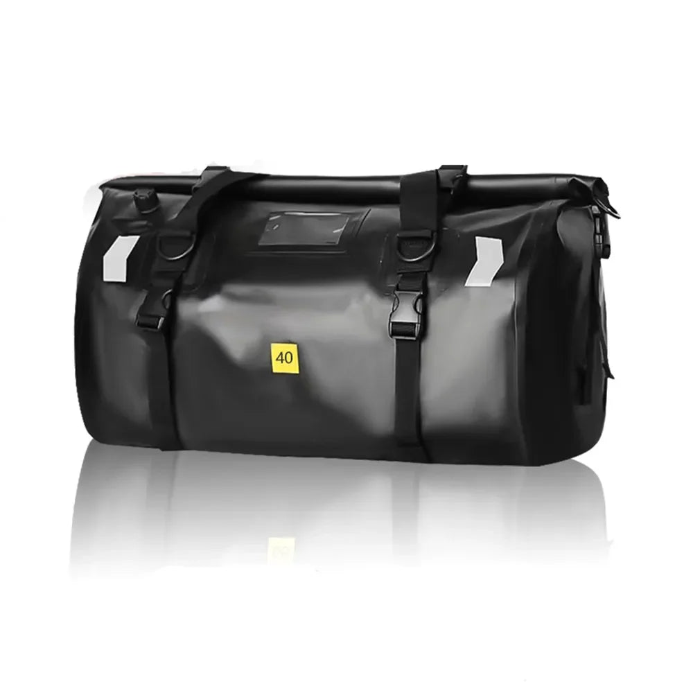 Motorcycle Tail Bag 46L Helmet Bag Waterproof Rear Seat Bag Rescue Bag Dry Duffel Bag Luggage Rear Rack Trunk Bag Storage Bag