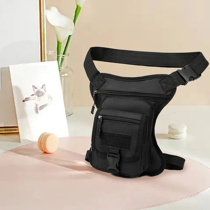 Motorcycle Drop Leg Bag Camouflage Waterproof Waist Bag Outdoor Multifunctional Travel Hiking Portable Motorcycle Leg Bag