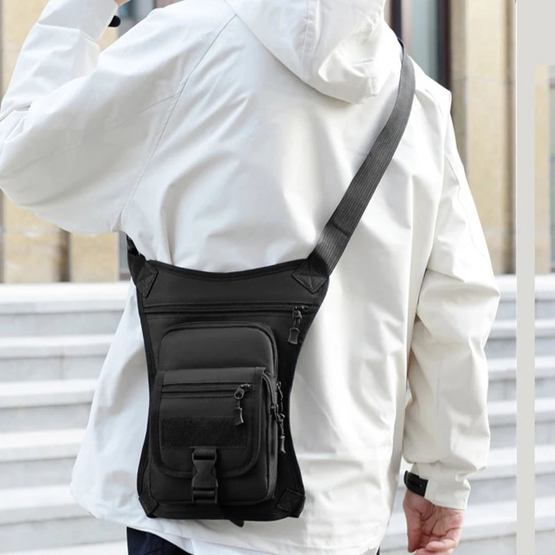 Motorcycle Drop Leg Bag Camouflage Waterproof Waist Bag Outdoor Multifunctional Travel Hiking Portable Motorcycle Leg Bag