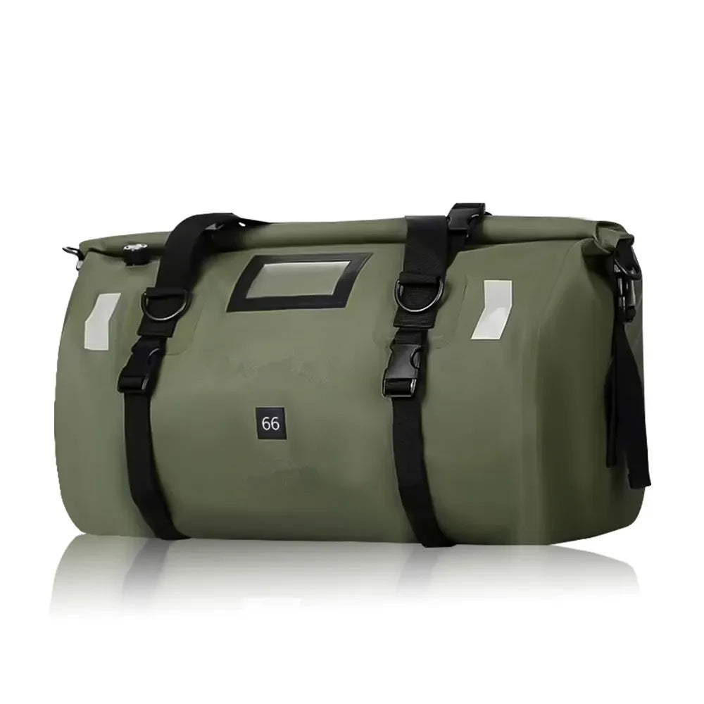 Motorcycle Tail Bag 46L Helmet Bag Waterproof Rear Seat Bag Rescue Bag Dry Duffel Bag Luggage Rear Rack Trunk Bag Storage Bag