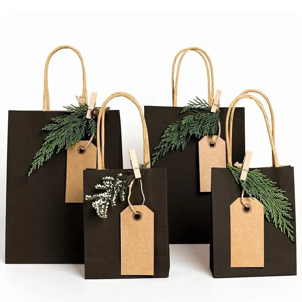20PCS Kraft Paper Bags with Handles Party Gift Paper Bags for Small Business Shopping Bags Party Bags, Favor Bags