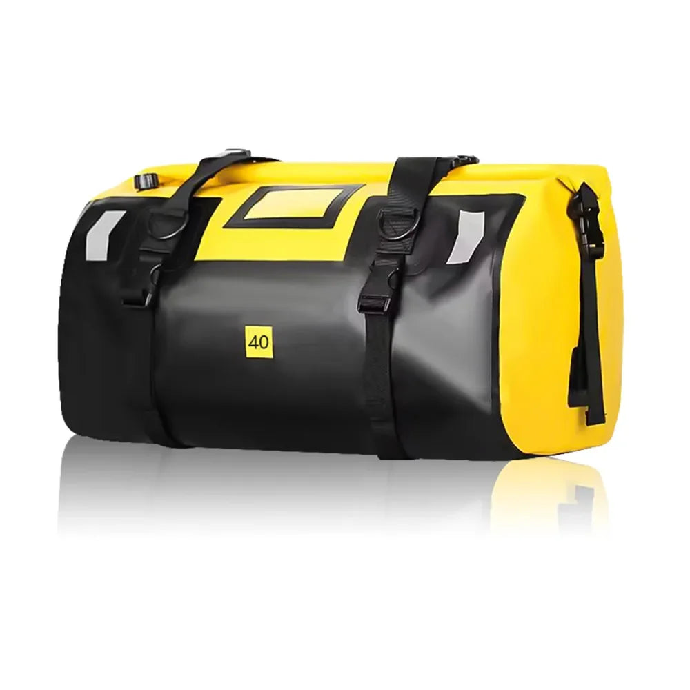 Motorcycle Tail Bag 46L Helmet Bag Waterproof Rear Seat Bag Rescue Bag Dry Duffel Bag Luggage Rear Rack Trunk Bag Storage Bag
