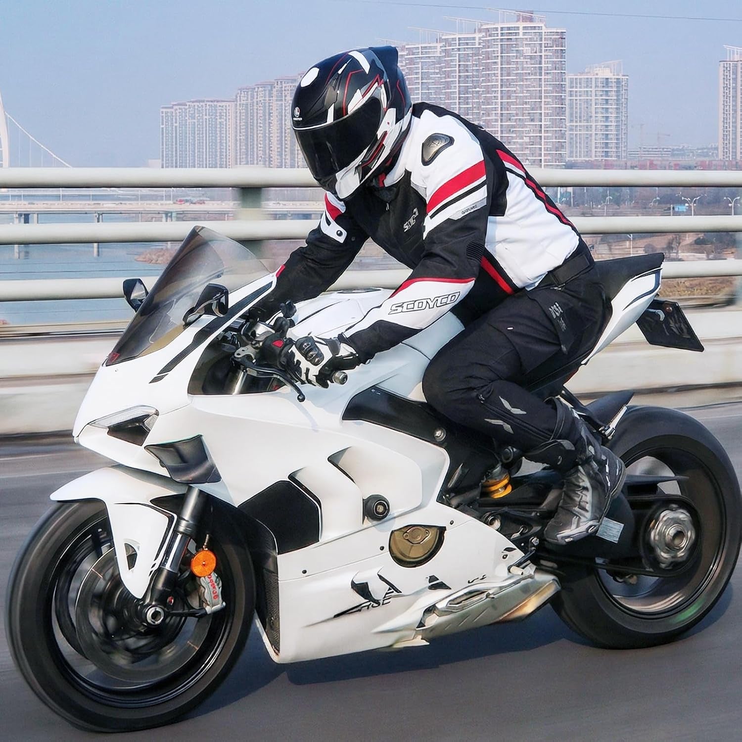 Motorcycle Jacket Men, CE Level 1 Breathable Mesh Motorcycle Riding Jacket with 7 PCS Protective Armored