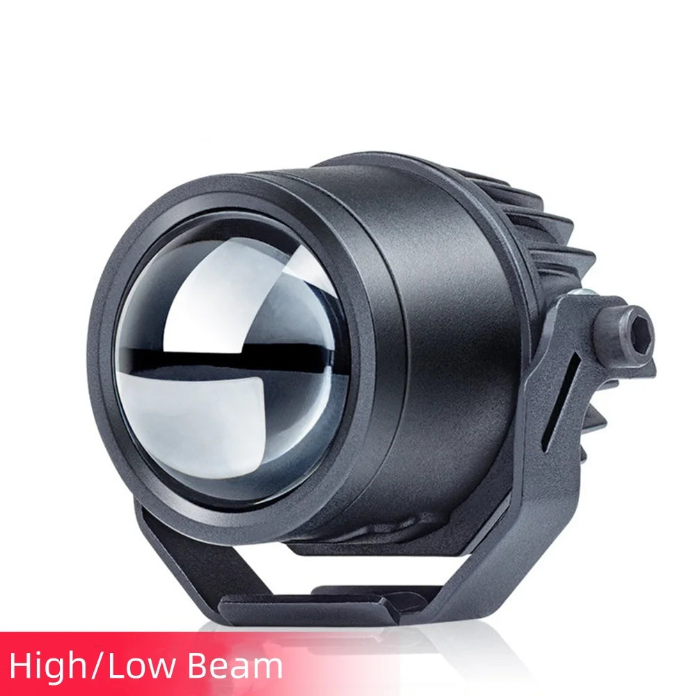 Motorcycle LED Fog Spotlights and Auxiliary Headlights with Electric Projector Lenses